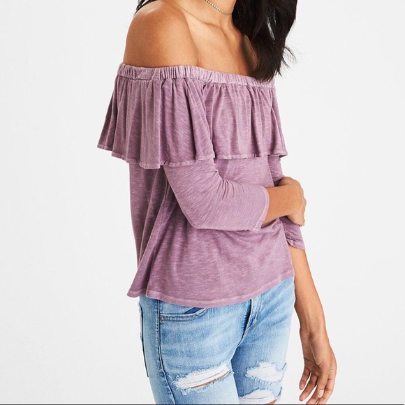 American Eagle Outfitters Tops - ✨HP🤩 AMERICAN EAGLE Soft Off Shoulder 3/4 sleeve